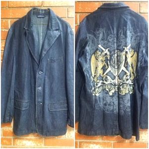 Gear Seven Collection Jean Denim Jacket Blazer Men's Large